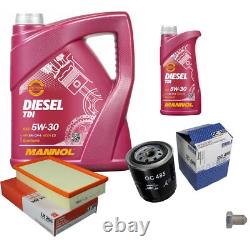 Mahle Inspection Set 6 L mannol Diesel Tdi 5W-30 pour Audi Cabriolet 2.6 2.8