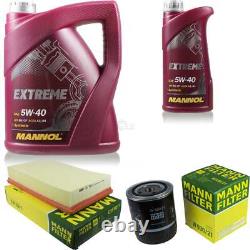 Mann-Filter Inspection Set 6L mannol extreme 5W-40 pour Audi Cabriolet 2.6 2.8