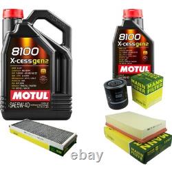 Mann Inspection Set 6L Motul 8100 X-Cess 5W-40 pour Audi Cabriolet 2.6 2.8 80