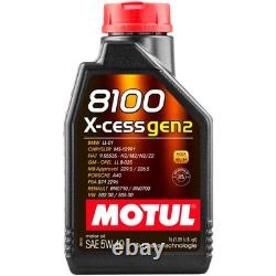 Mann Inspection Set 6L Motul 8100 X-Cess 5W-40 pour Audi Cabriolet 2.6 2.8 80