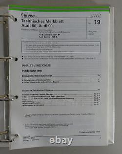Manuel D'Atelier Électrique Schémas de Câblage Audi Coupé Incl. S2 / Cabrio 1994