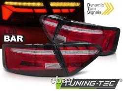 Plein LED Lightbar Feux pour Audi A5 Coupé Cabriolet Sportback 11- Rouge/Chrome